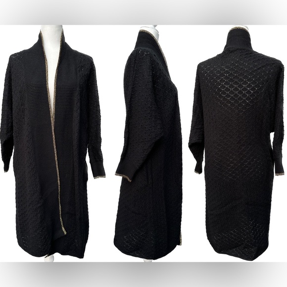 Roller Rabbit knitted coat-sweater with gold trim, medium/large - Picture 1 of 3